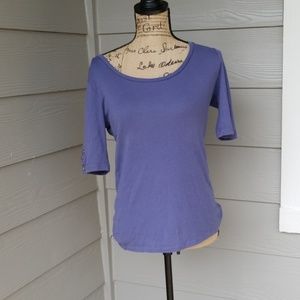 Blue scoop neck bottom tee